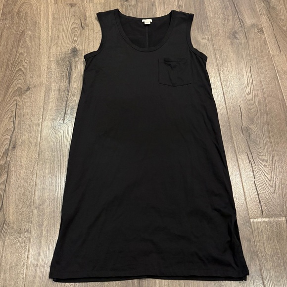 J. Crew Sleeveless T shirt Shift Dress XS Black Summer Minimalist Classic Comfy - Picture 9 of 12